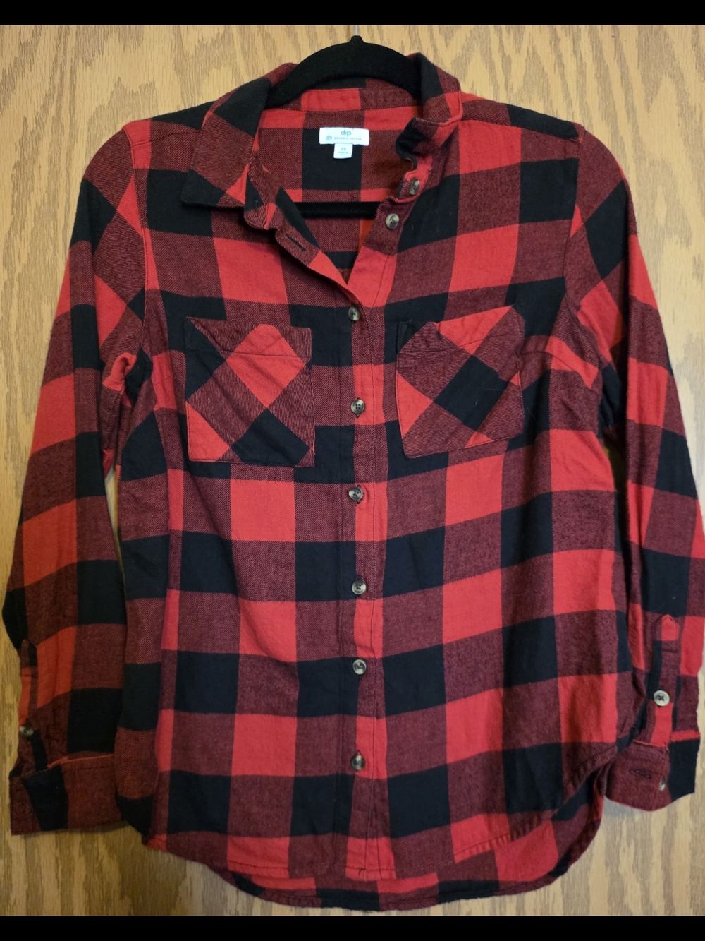 dip Red and Black Buffalo Plaid Button-Down Shirt